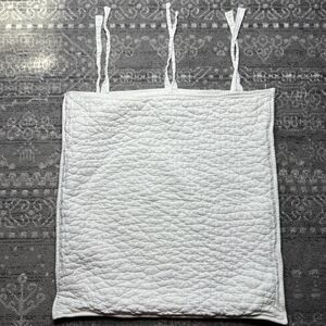 Pottery Barn Pick-Stitch Handcrafted Cotton/Linen Quilted Euro Sham Ivory